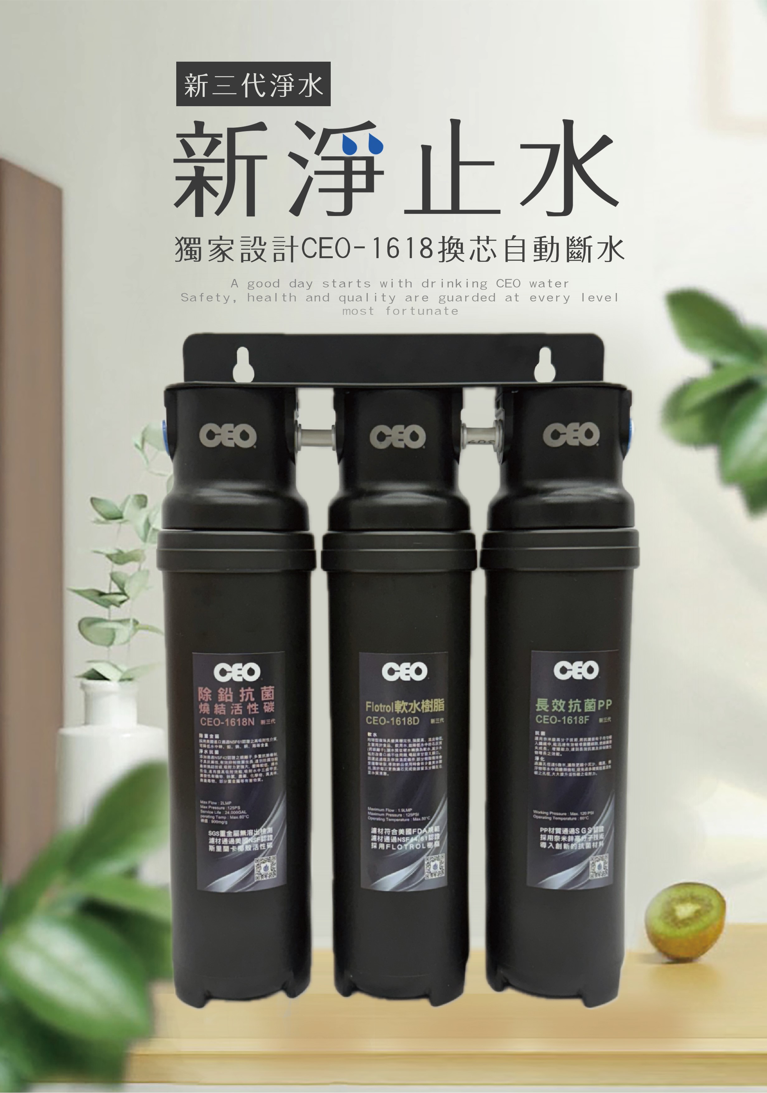CEO เครื่องกรองน้ำออกอย่างรวดเร็ว-0303B1 รุ่นที่สามใหม่สามช่อง